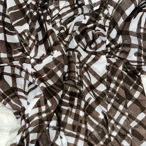 Trina Turk Brown/White Brush Print Swim Cover-Up Tunic